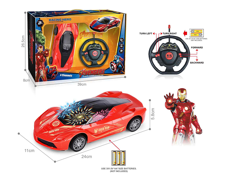 27Mhz 1:16 Ferrari 4-Channel Remote Control Simulated Car With 3D Lights(Iron Man)(Not Included Batteries)