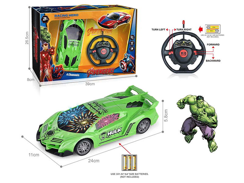 27Mhz 1:16 Lamborghini 4-Channel Remote Control Simulated Car With 3D Lights(Hulk)(Not Included Batteries)