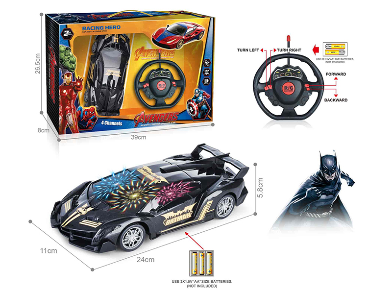 27Mhz 1:16 Lamborghini 4-Channel Remote Control Simulated Car With 3D Lights(Batman)(Not Included Batteries)
