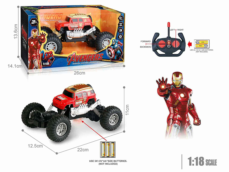 27Mhz 1:18 4-Channel Remote Control Land Cruiser Climbing Car With Lights(Iron Man)(Not Included Batteries)