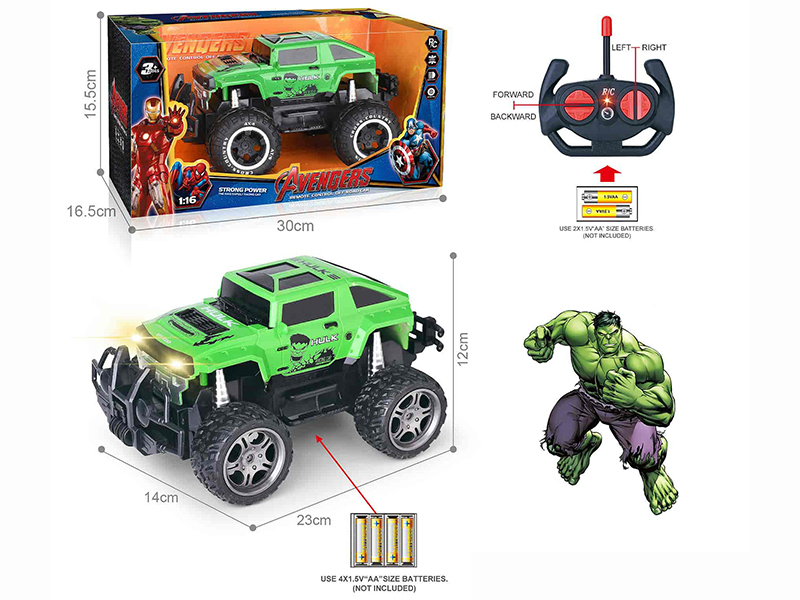 27Mhz 1:16 4-Channel Remote Control Hummer HX Off-Road Vehicle With Headlights(Hulk)(Not Included Batteries)