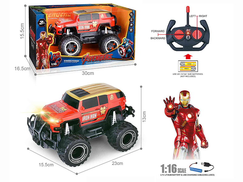 27Mhz 1:6 4-Channel Remote Control Land Cruiser Off-Road Vehicle With Headlights(Iron Man)(Included Batteries)