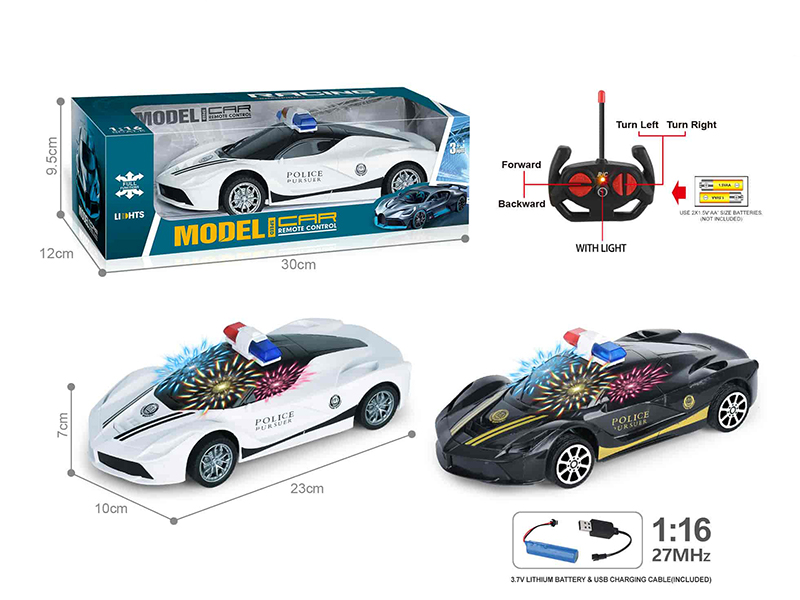 27Mhz 1:16 Ferrari 4-Channel Remote Control Car With Headlights(Included Batteries)