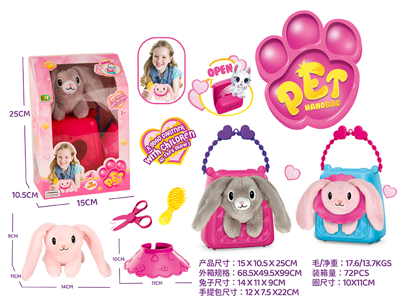 Plush Long Eared Rabbit Handbag