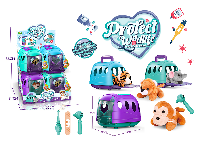 8PCS Plush Animal Medical Cages