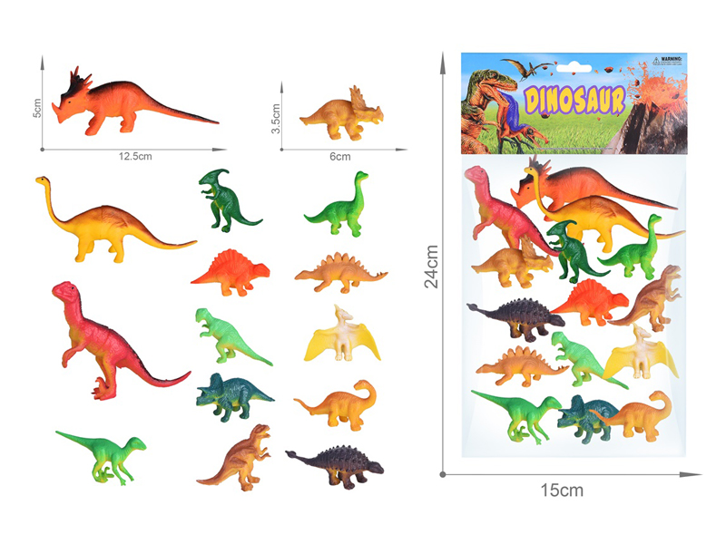 15PCS Dinosaur Toy Set(5 Inche+3 Inche)