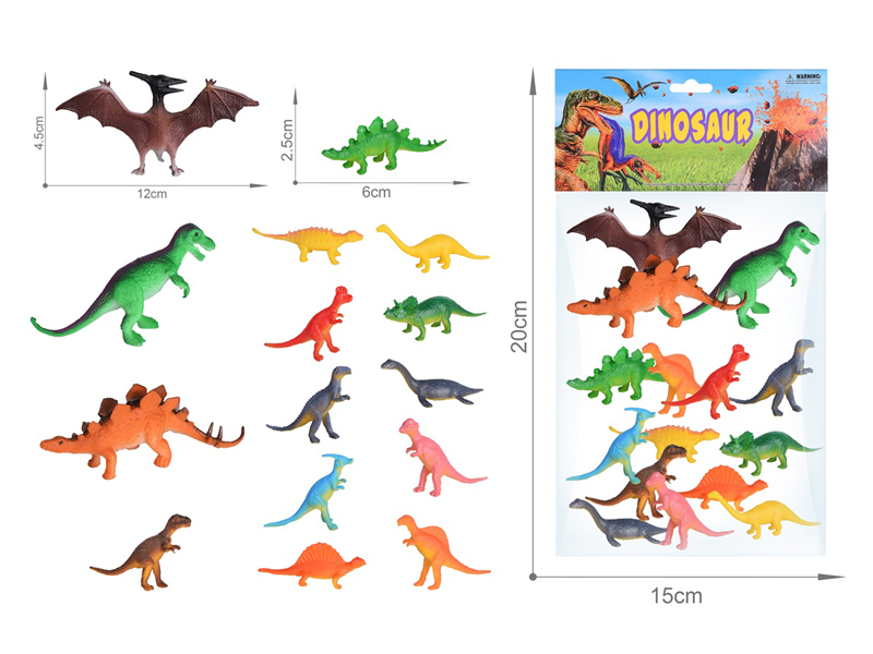 15PCS Dinosaur Toy Set(5 Inche+2.5 Inche)