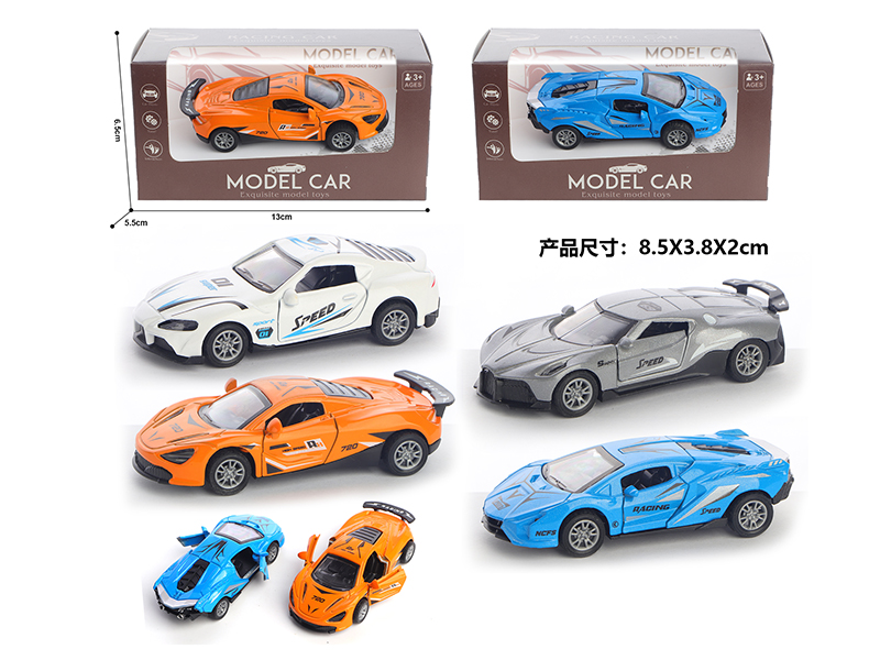 1:56 Pull Back Alloy Open Doors Simulated Sports Car