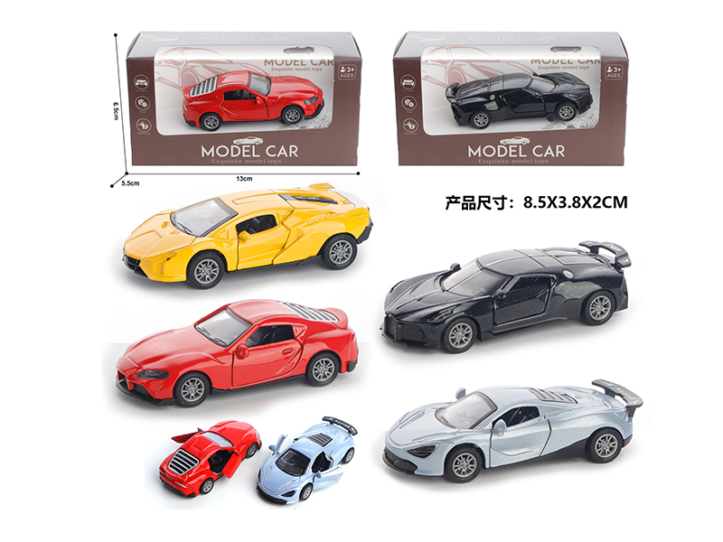 1:56 Pull Back Alloy Open Doors Simulated Sports Car
