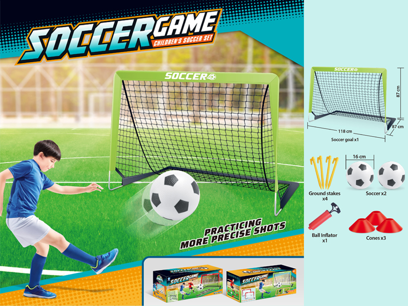 Green Single Goal Football Goal(Black Net)
