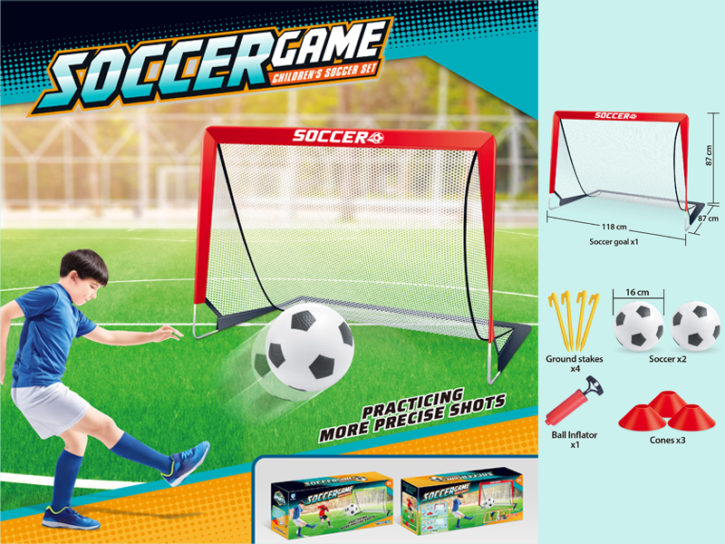 Red Single Goal Football Goal(White Net)