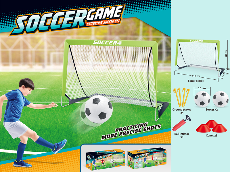 Green Single Goal Football Goal(White Net)