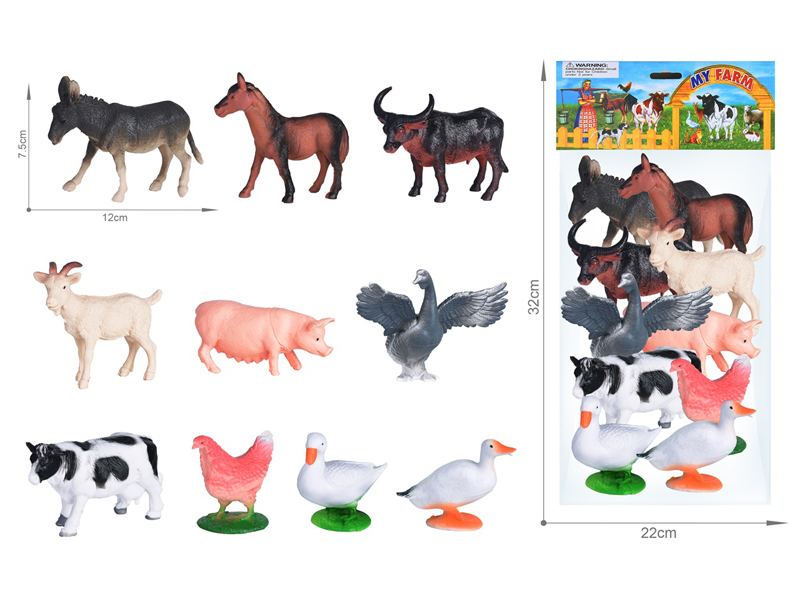 Farm Animals Toy Set 10PCS