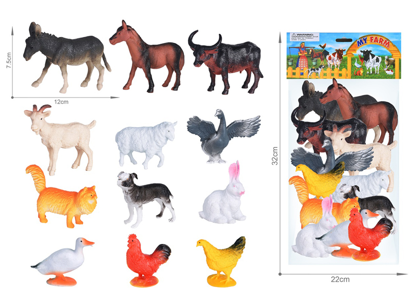 Farm Animals Toy Set 12PCS