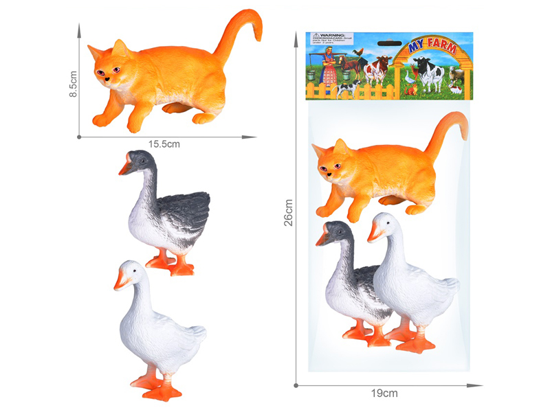 Farm Animals Toy Set 3PCS