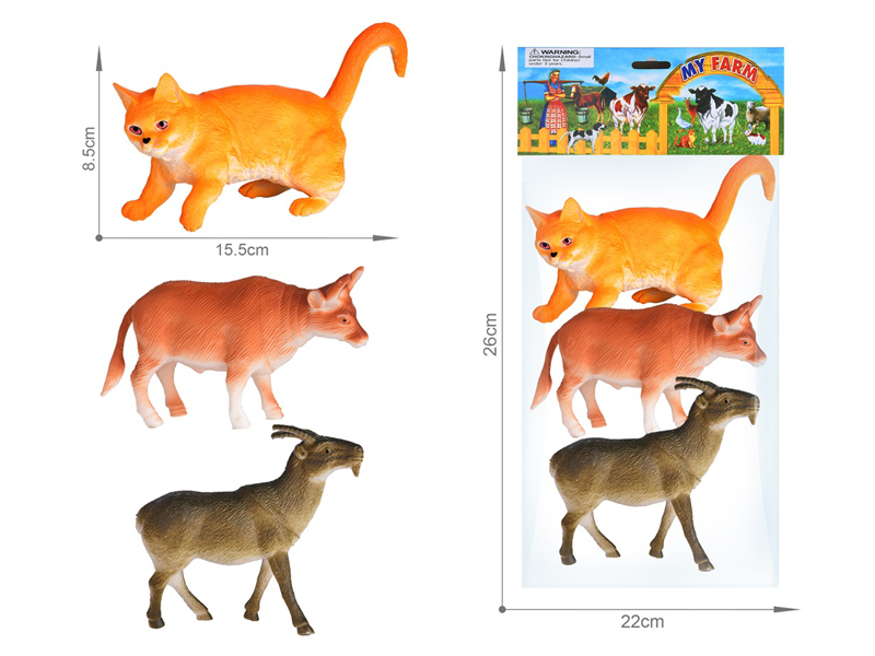 Farm Animals Toy Set 3PCS