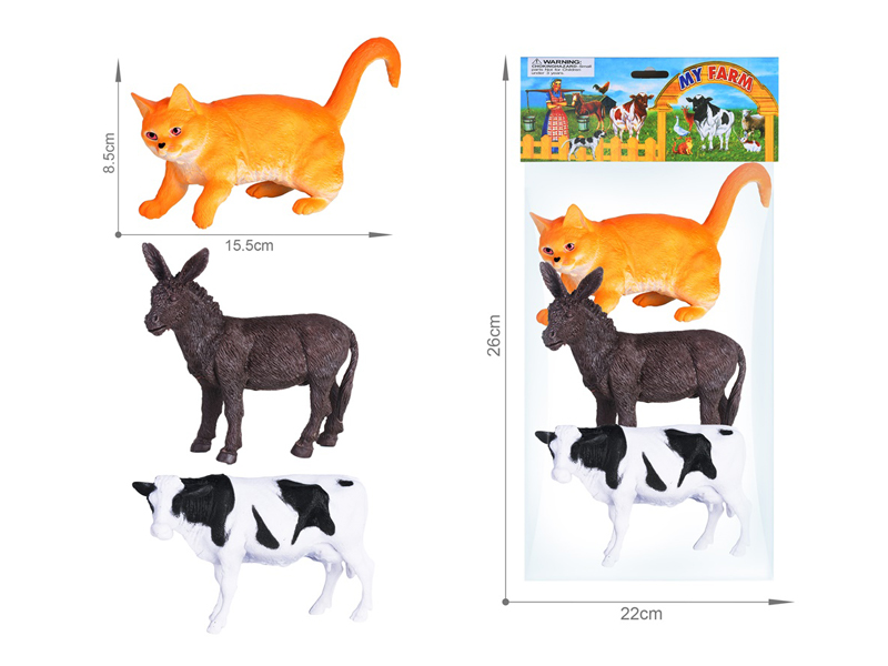 Farm Animals Toy Set 3PCS