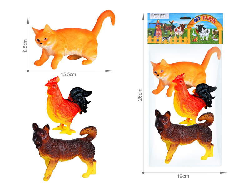 Farm Animals Toy Set 3PCS