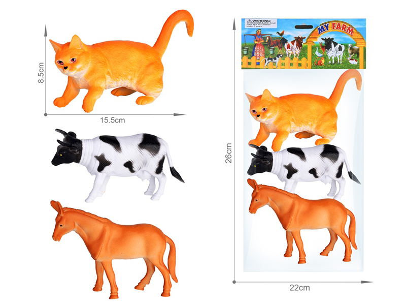 Farm Animals Toy Set 3PCS