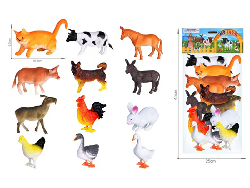 Farm Animals Toy Set 12PCS