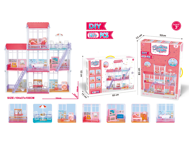187+PCS DIY Big Villa