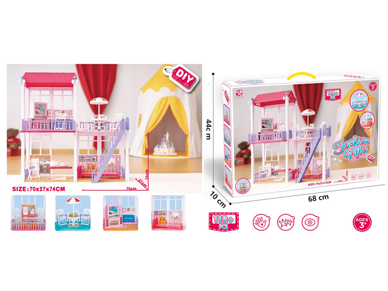 112+PCS DIY Big Villa