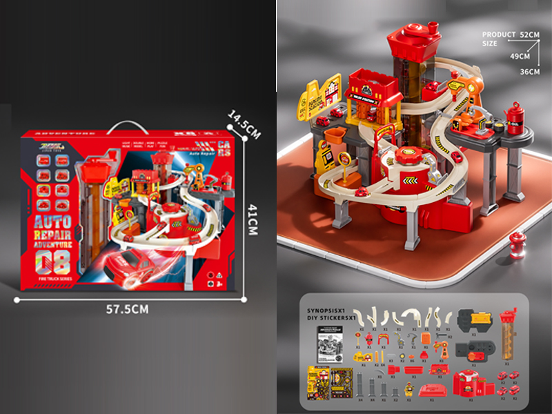 Multi Functional Car Track+Lifting Building+Car Washing (Fire Protection Theme)