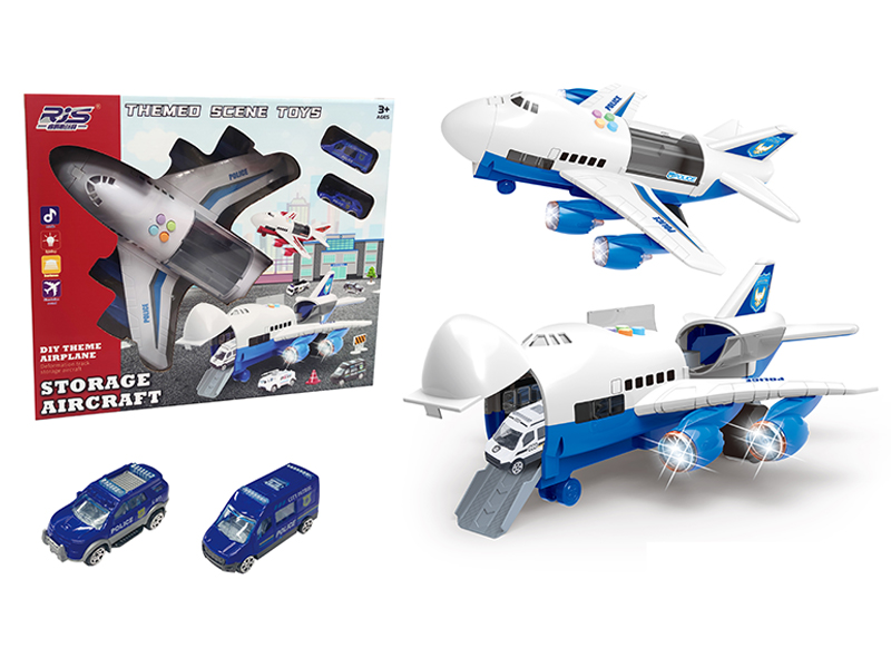 Police Theme Scene Storage Aircraft（Blue）