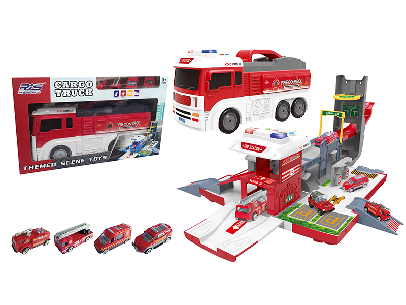 Fire Protection Theme Scene Storage Parking Lot（Red）