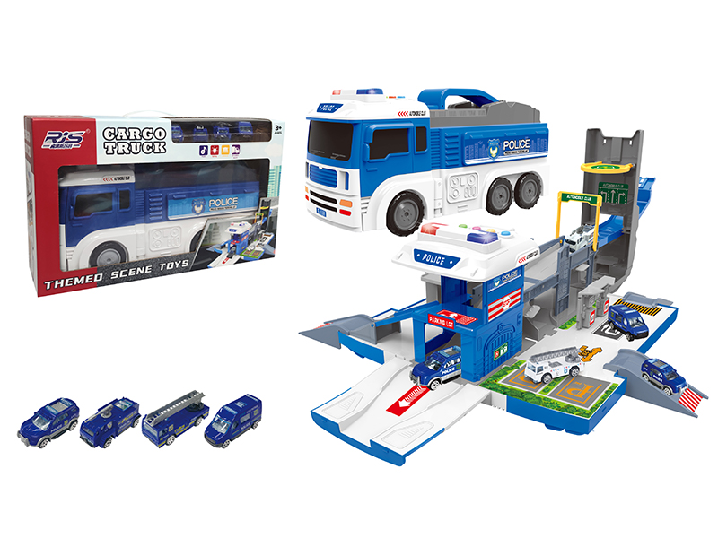 Police Theme Scene Storage Parking Lot（Blue）