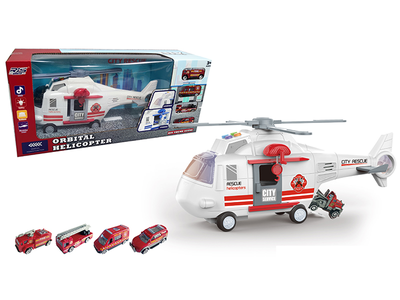 Fire Protection Theme Scene Storage Helicopter（Red）