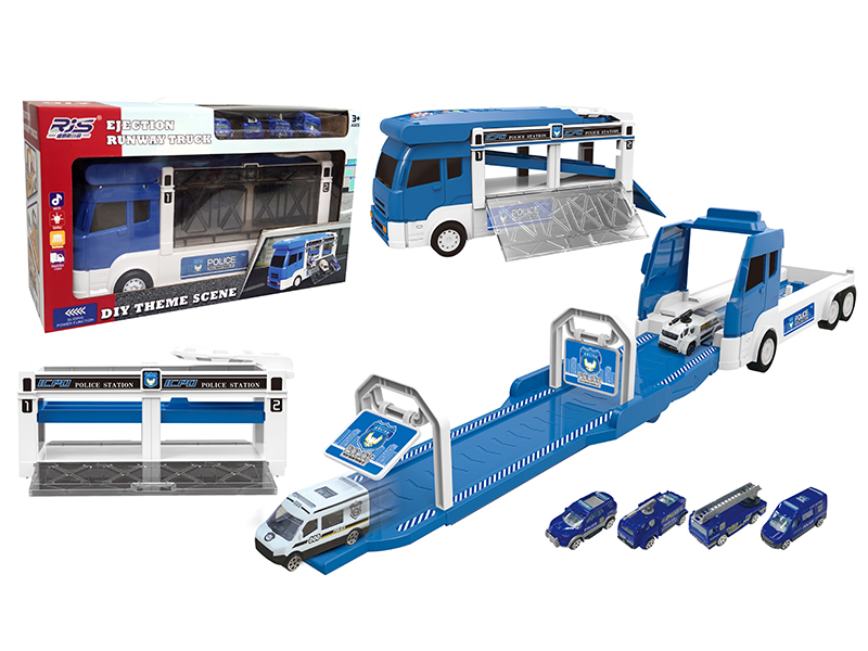 Police ThemeScene Storage And Ejection Container Truck（Blue）
