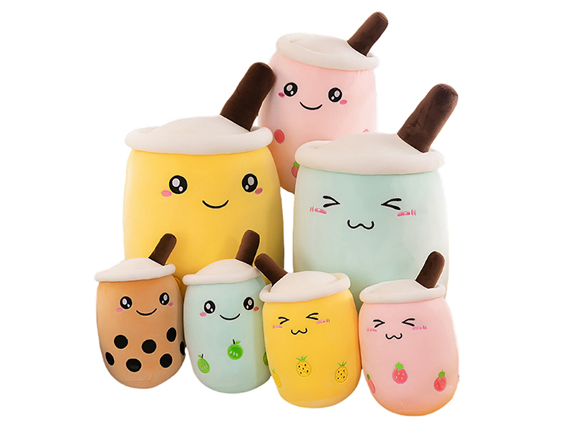 50CM Smiling Face Milk Tea Cup Plush Pillow