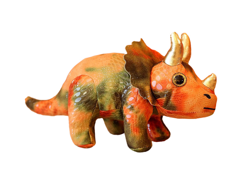 Simulated Orange Plush Triangular Dinosaur