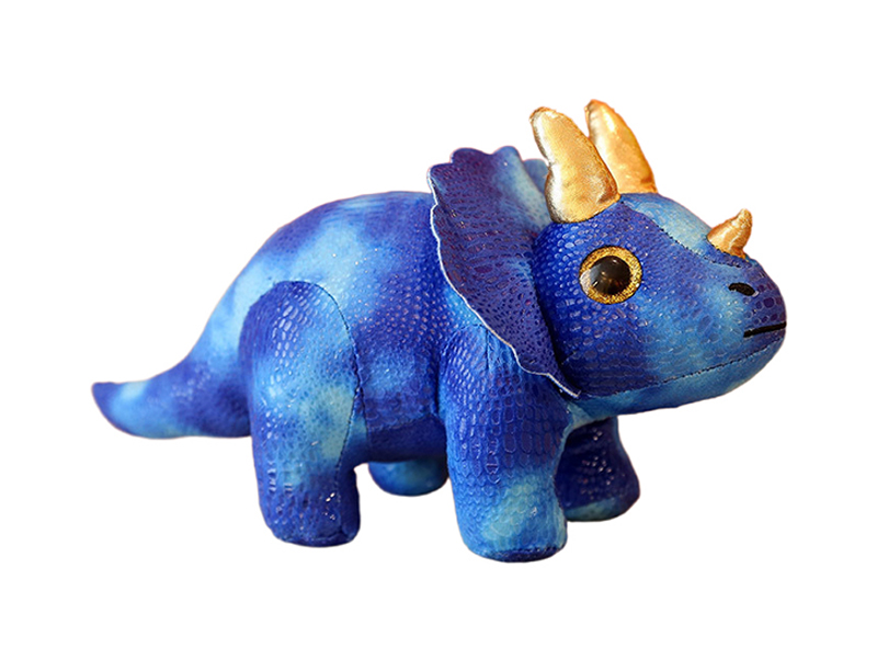 Simulated Blue Plush Triangular Dinosaur
