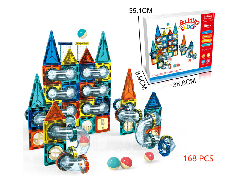 Magnetic Plate Pipeline Building Blocks 168PCS