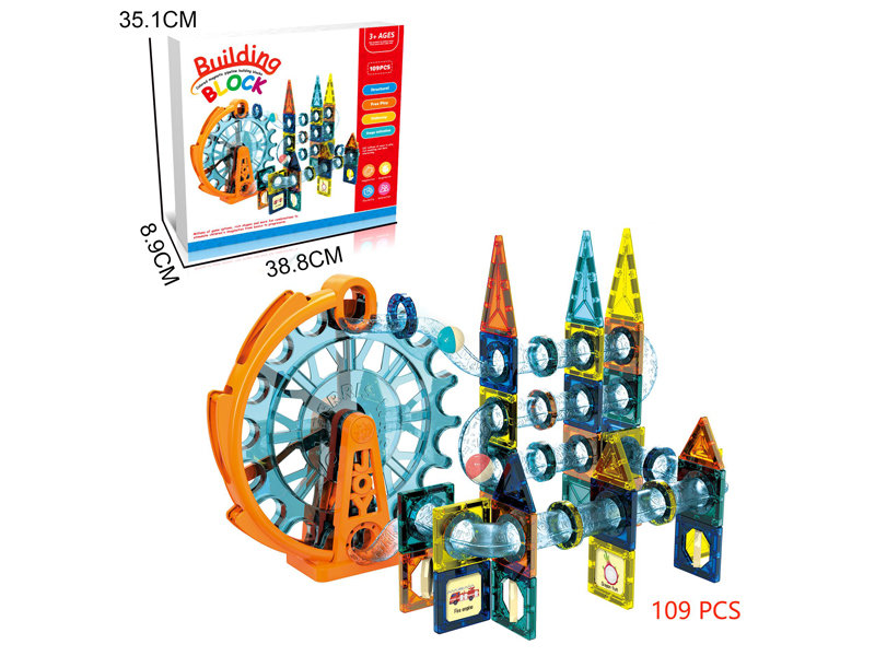 B/O Ferris Wheel Magnetic Plate Pipeline Building Blocks 109PCS