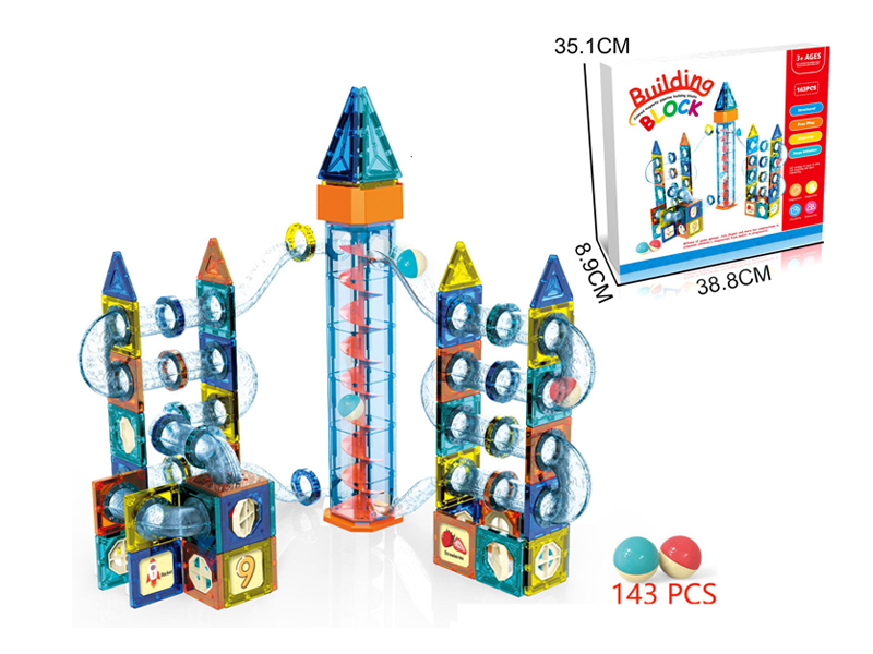 B/O Elevator Magnetic Plate Pipeline Building Blocks 143PCS