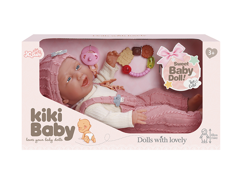 16 Inch Full Vinyl Doll With Accessories