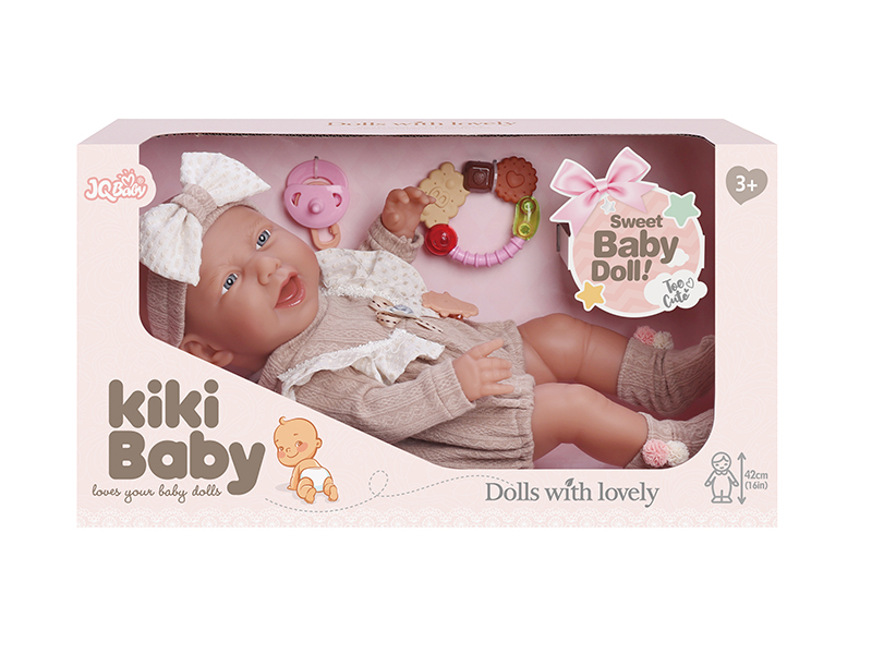 16 Inch Full Vinyl Doll With Accessories