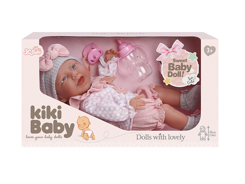 16 Inch Full Vinyl Doll With Accessories