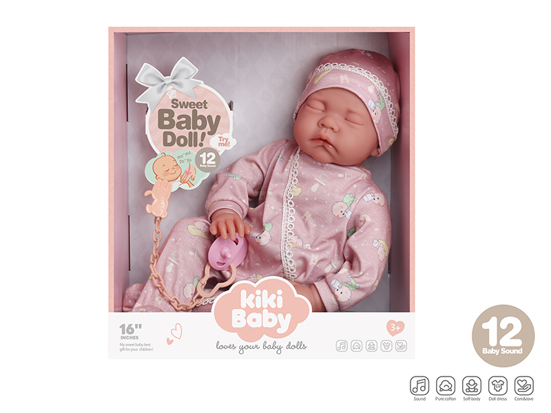 16 Inch Fabric Body Doll With 12 Sounds