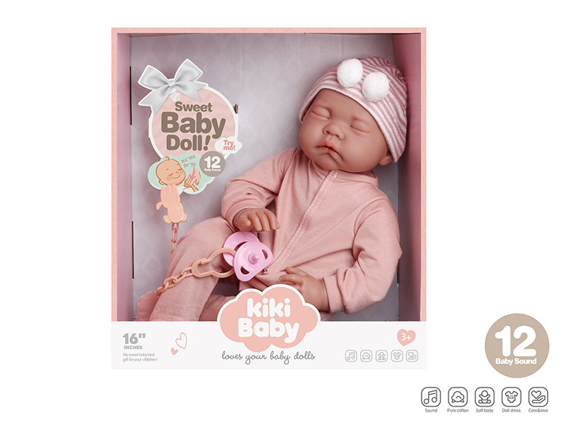 16 Inch Fabric Body Doll With 12 Sounds