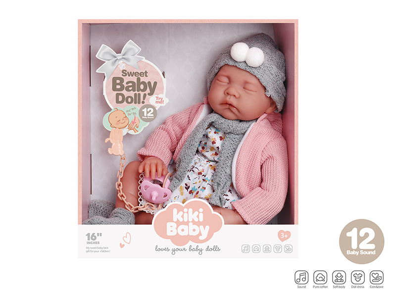 16 Inch Fabric Body Doll With 12 Sounds