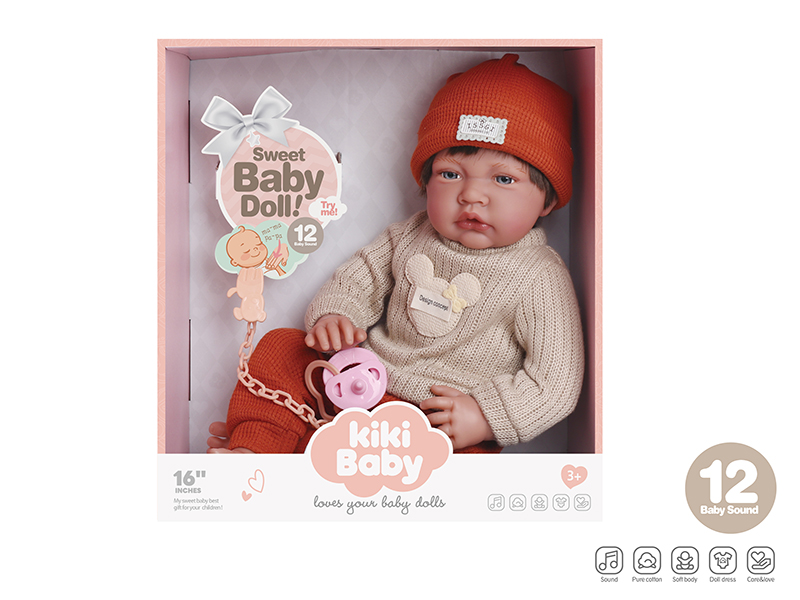 16 Inch Fabric Body Doll With 12 Sounds