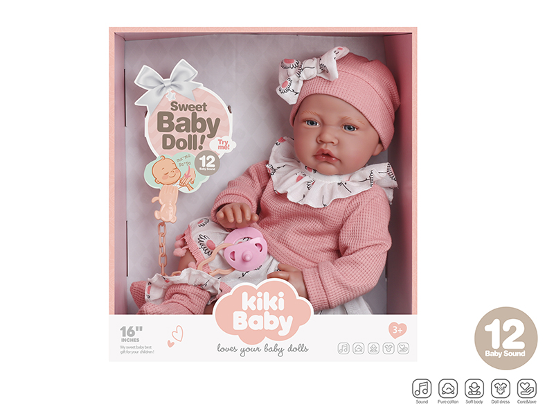 16 Inch Fabric Body Doll With 12 Sounds