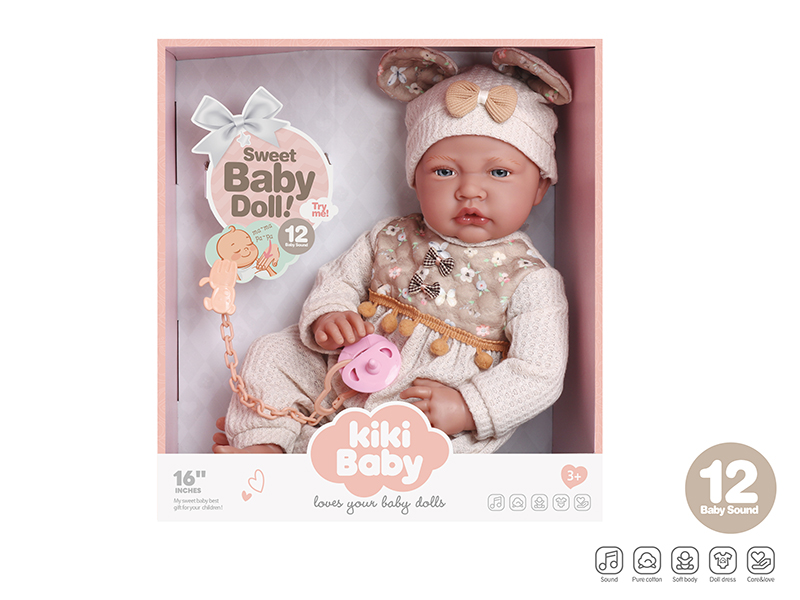 16 Inch Fabric Body Doll With 12 Sounds