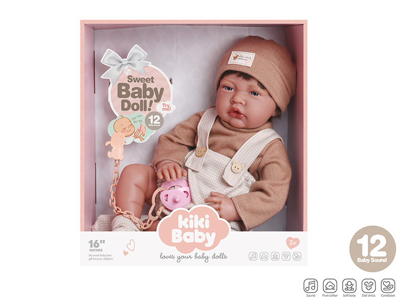 16 Inch Fabric Body Doll With 12 Sounds