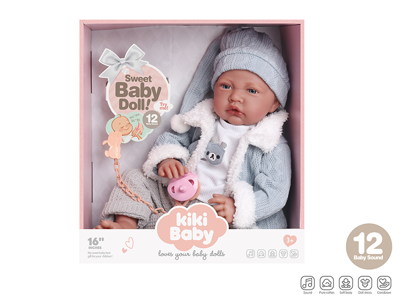16 Inch Fabric Body Doll With 12 Sounds