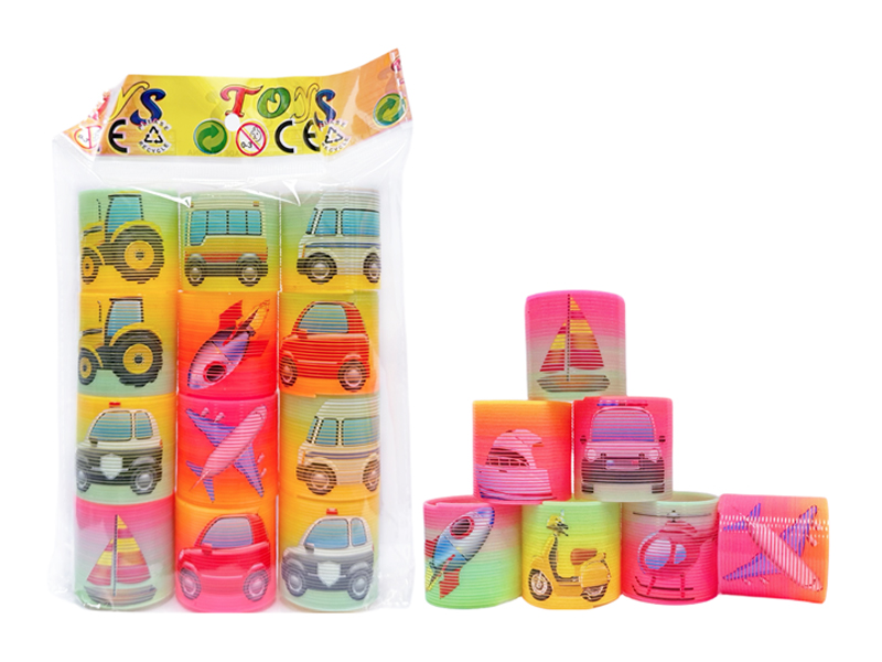12PCS Taiwan Colored Transportation Vehicle Rainbow Circle